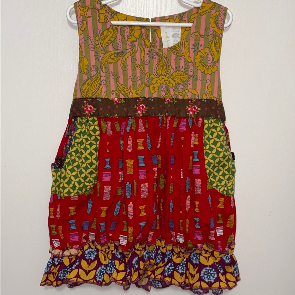 Matilda Jane Platinum Good Hart Patchwork Dress Sz 10 Boho Cottagecore Ruffles